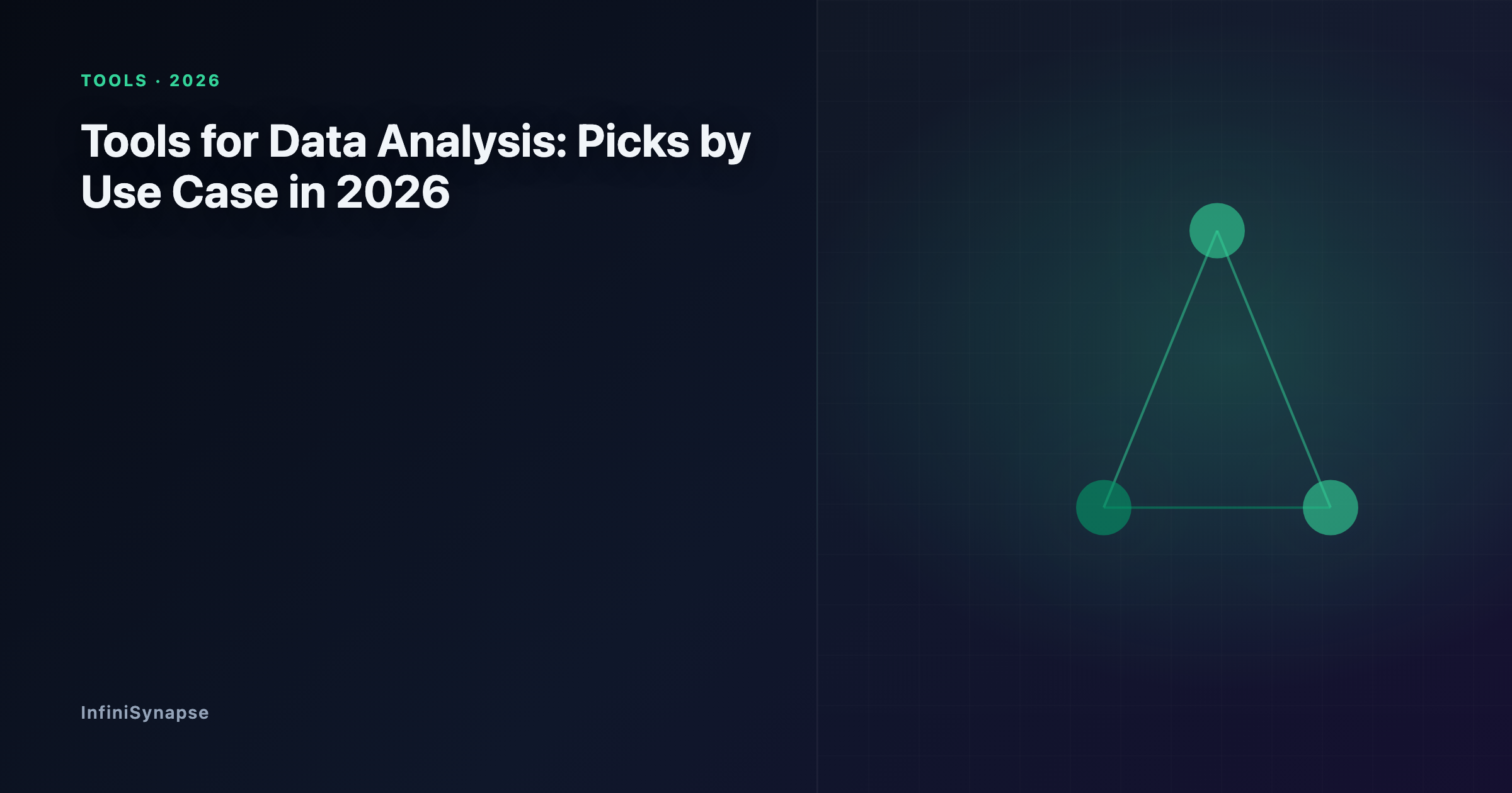 Grid matching common use cases—ad-hoc analysis, dashboards, statistics, recurring reports—to the tools for data analysis that fit each